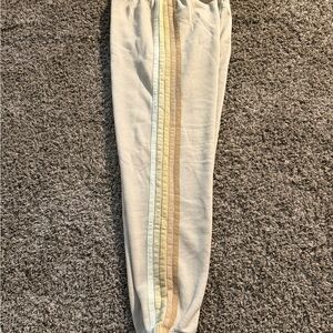 Aviator Nation 5 stripes beige Joggers with Stripes